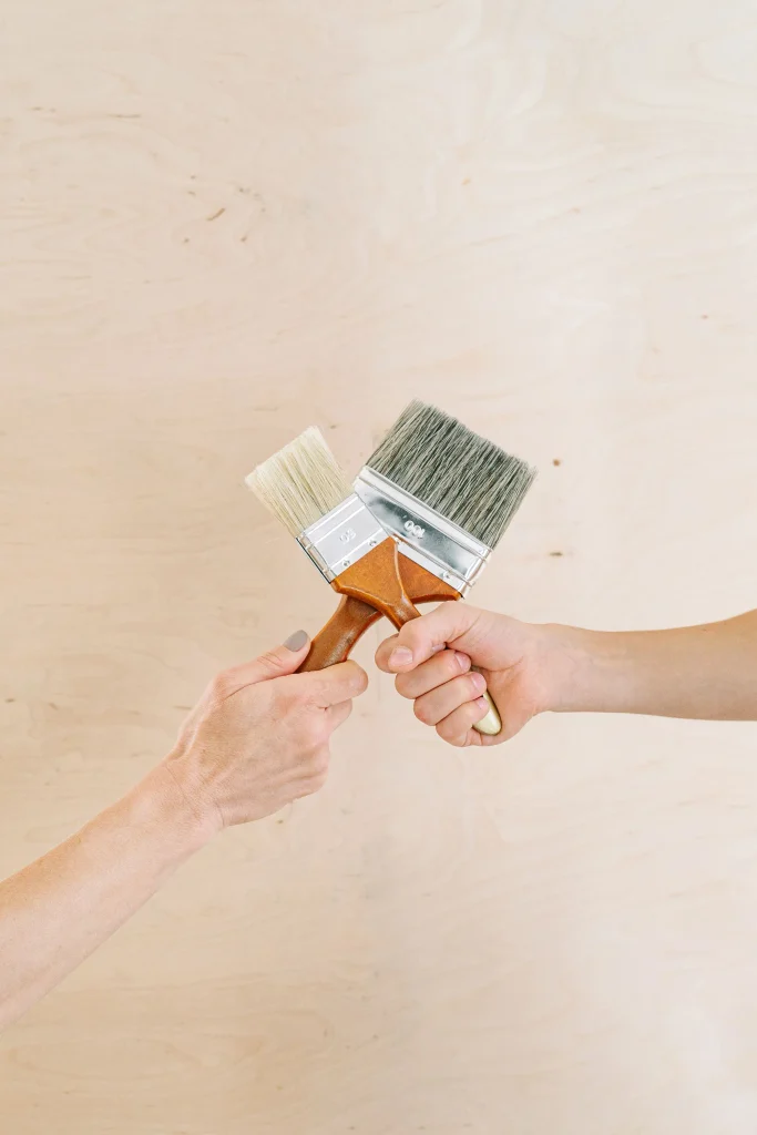 Hout schilderen kwasten
