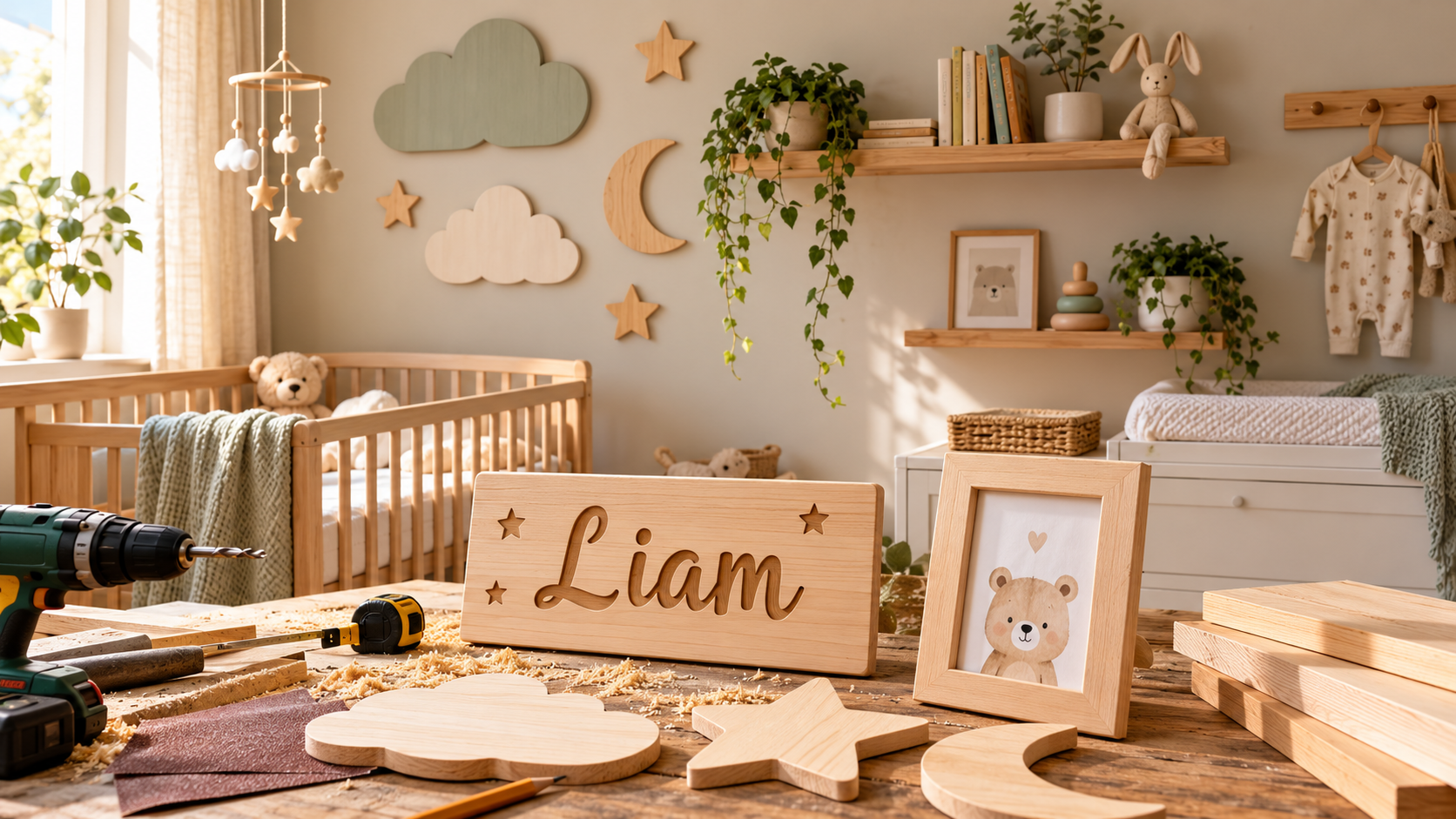 Zelf houten decoratie maken voor de babykamer: 5 prachtige DIY-ideeën